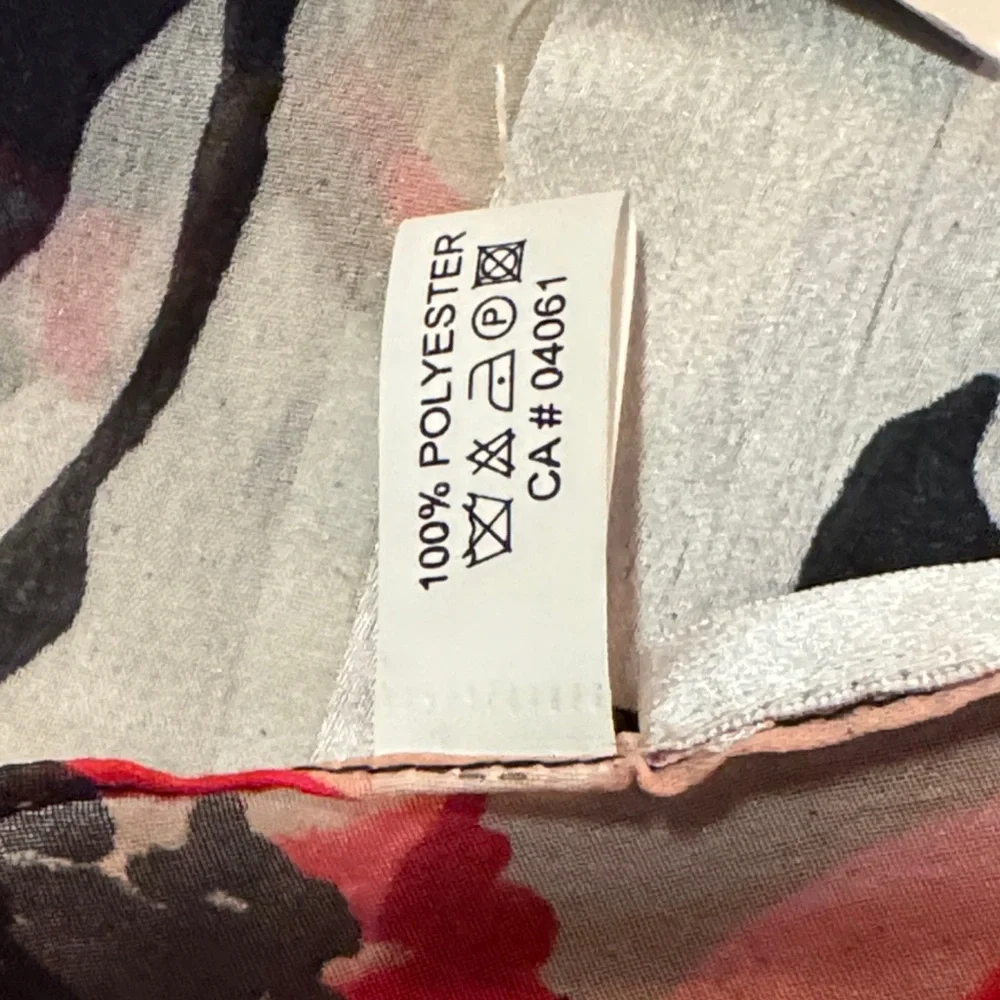 Tanjay Red, Beige, Black and Blue Floral Scarf - Picture 5 of 9